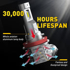AUXITO H11 LED Headlight Low Beam Bulb Canbus Kit (30000LM, 6000K)