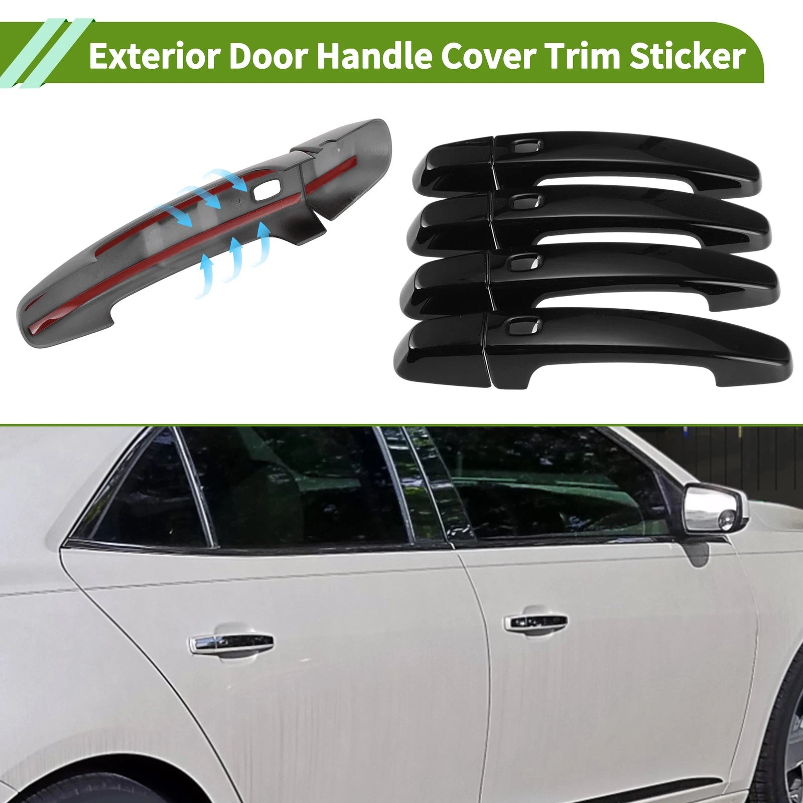 Door Handle Cover Set of 4 for Chevrolet Malibu (2016–2025) Glossy Black