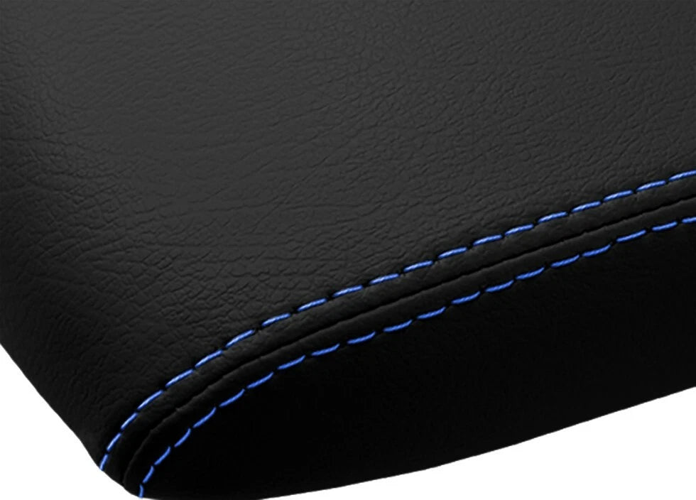 Leather Console Lid Armrest Cover for Toyota Camry (2012–2017) Blue Stitch