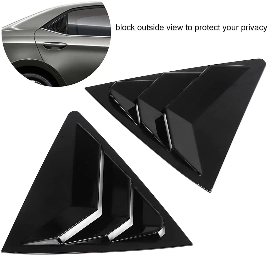 Glossy Black Side Window Louver Cover Trim for Toyota Corolla (2014–2018)