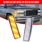 Clear Amber LED Front Side Marker Lights for GMC C1500 C2500 C3500 (1988–1993)