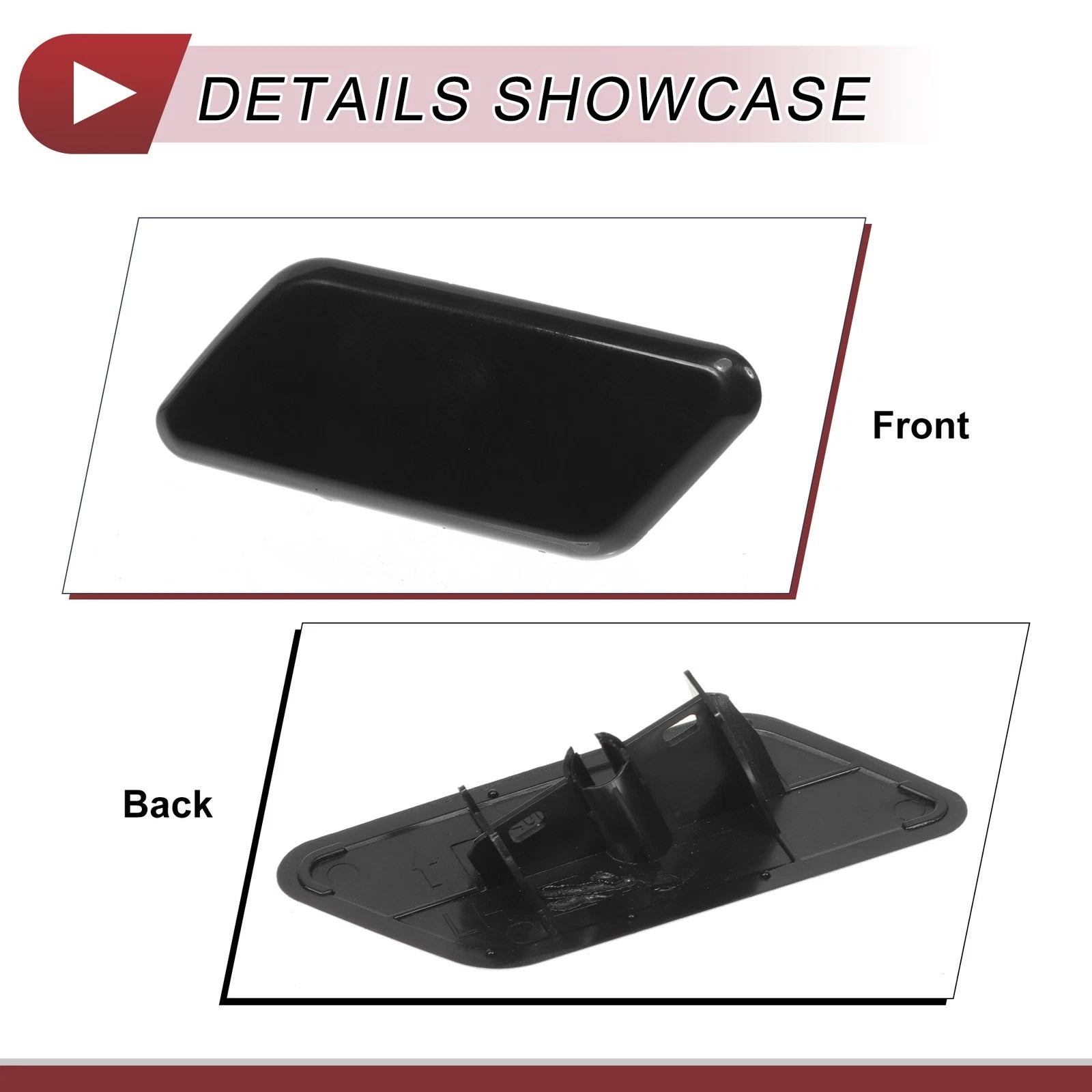 Front Left Washer Nozzle Cover Cap for Subaru Outback (2010–2012) Black