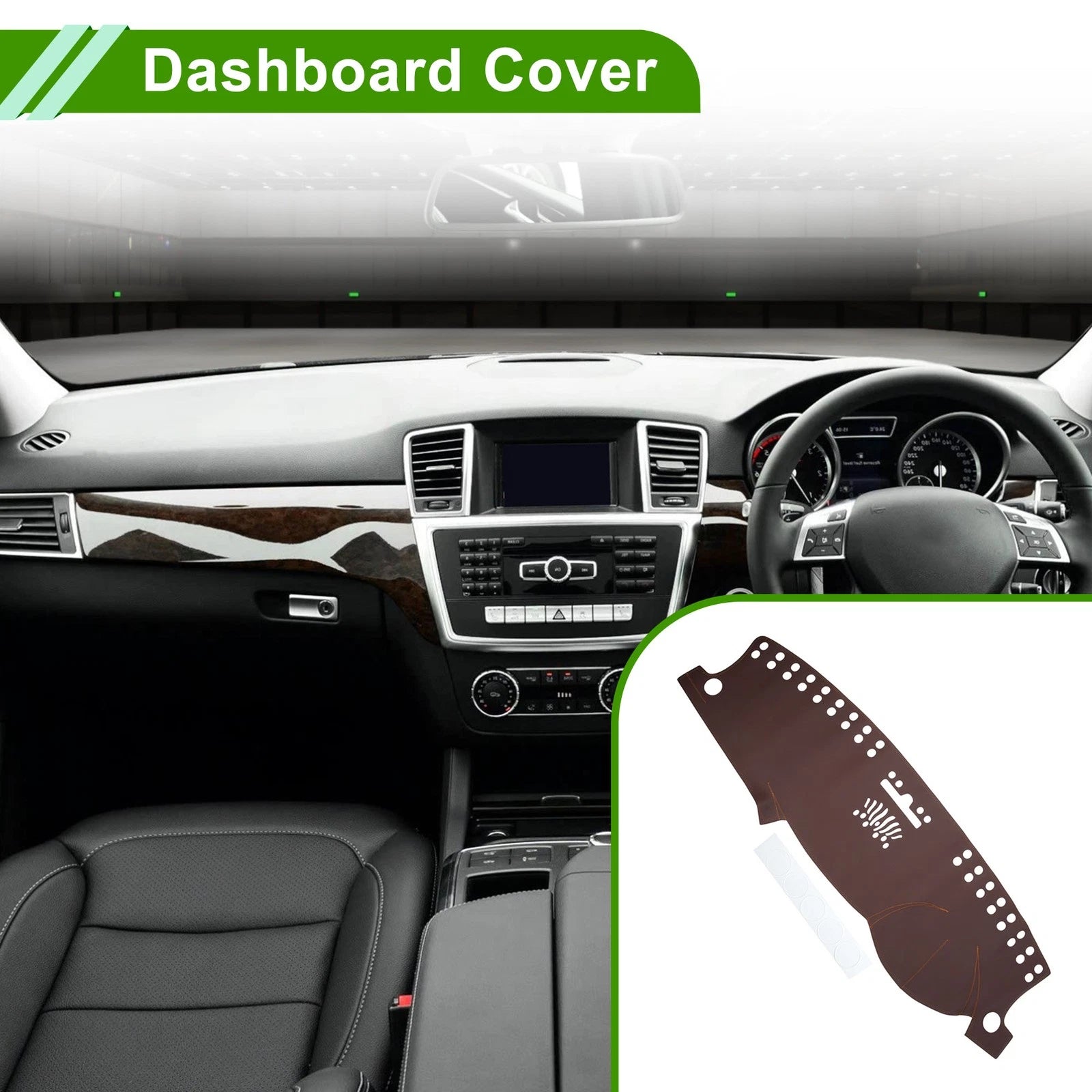 Dashboard Cover for Mercedes-Benz ML-Class (2014) Dash Mat Carpet Brown