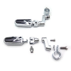 1.25" Highway Radical Flame Foot Peg Clamps for Harley Sportster 883/1340 (1986–2023)