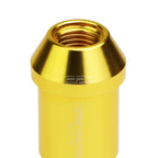 20 PCS Open End M12x1.25 50mm Tall Gold Aluminum Lug Nuts + Lock Key