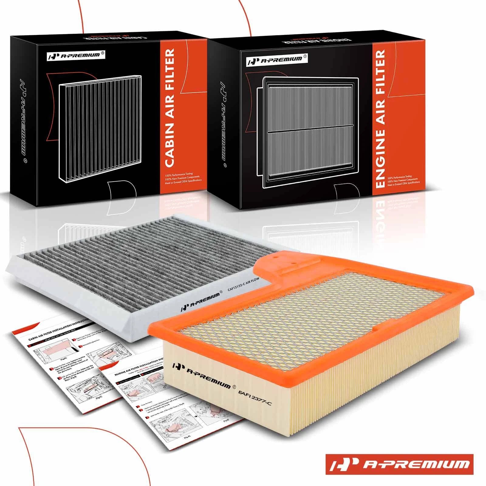 Engine & Activated Carbon Cabin Air Filter for Ford Mustang (2015–2022)