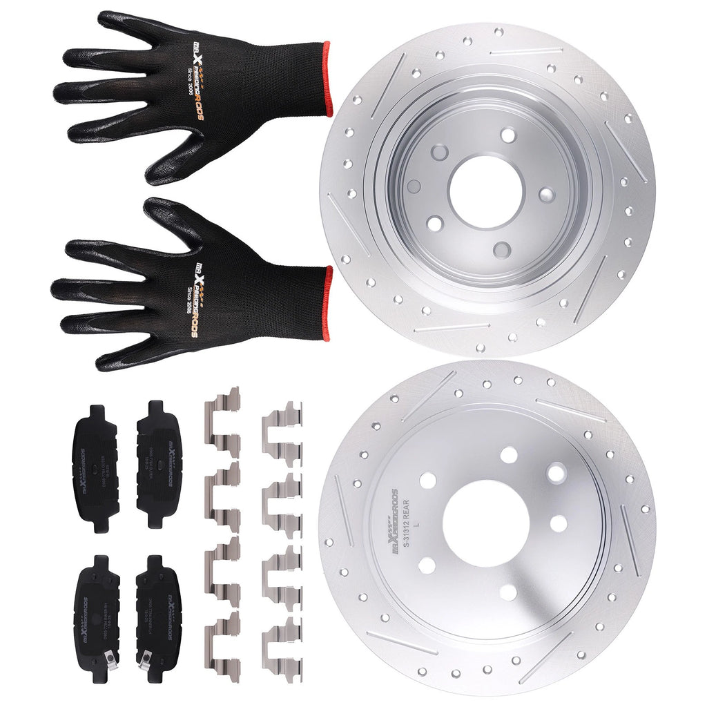 Rear Brake Rotors & Ceramic Pads Kit for Nissan Altima/Maxima (2002–2023)