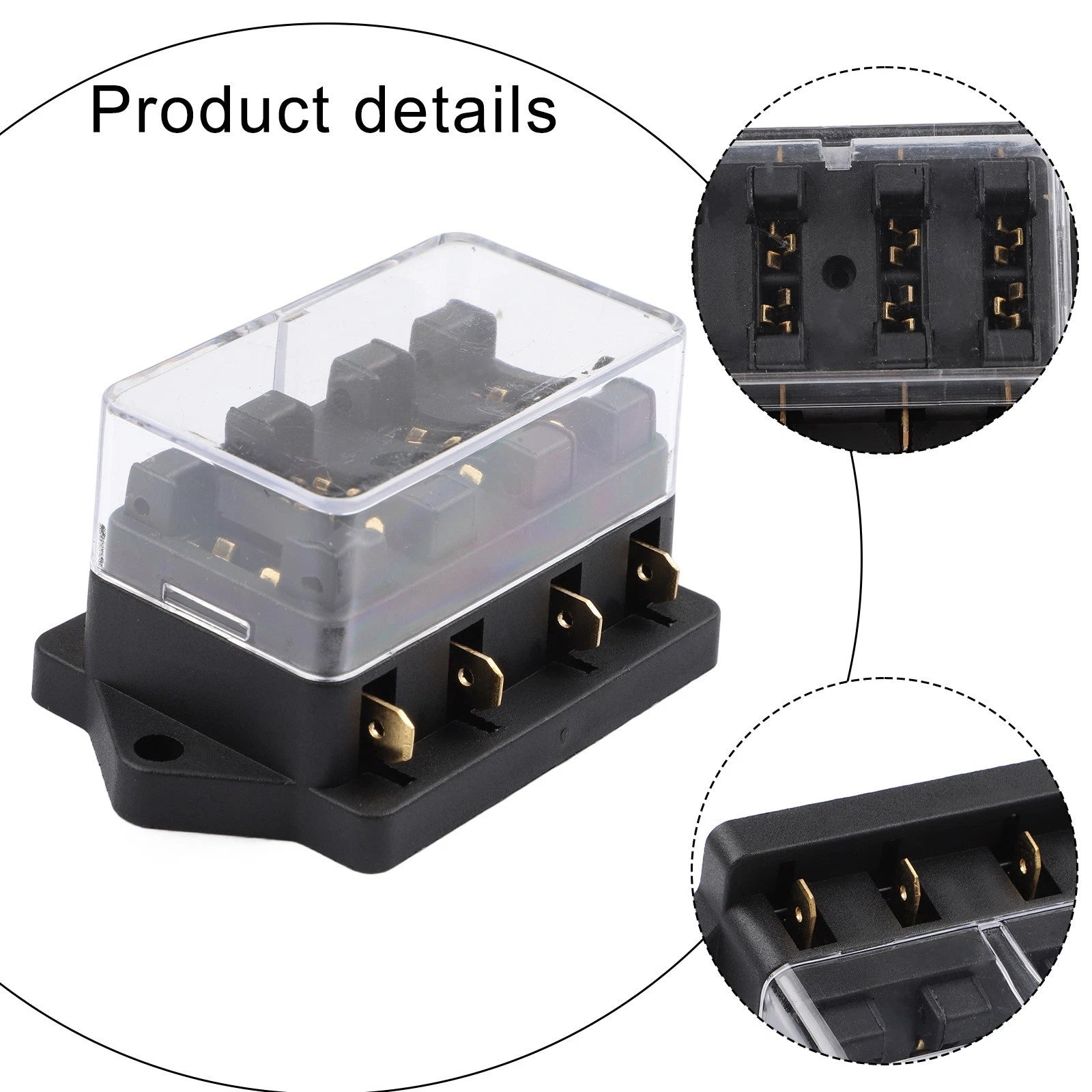 Waterproof Transparent Cover for 4-Way Automotive Fuse Box