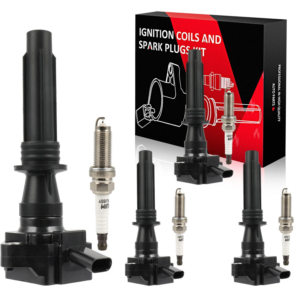 Set of 4 Ignition Coils & Spark Plugs for Land Rover Range Rover Velar