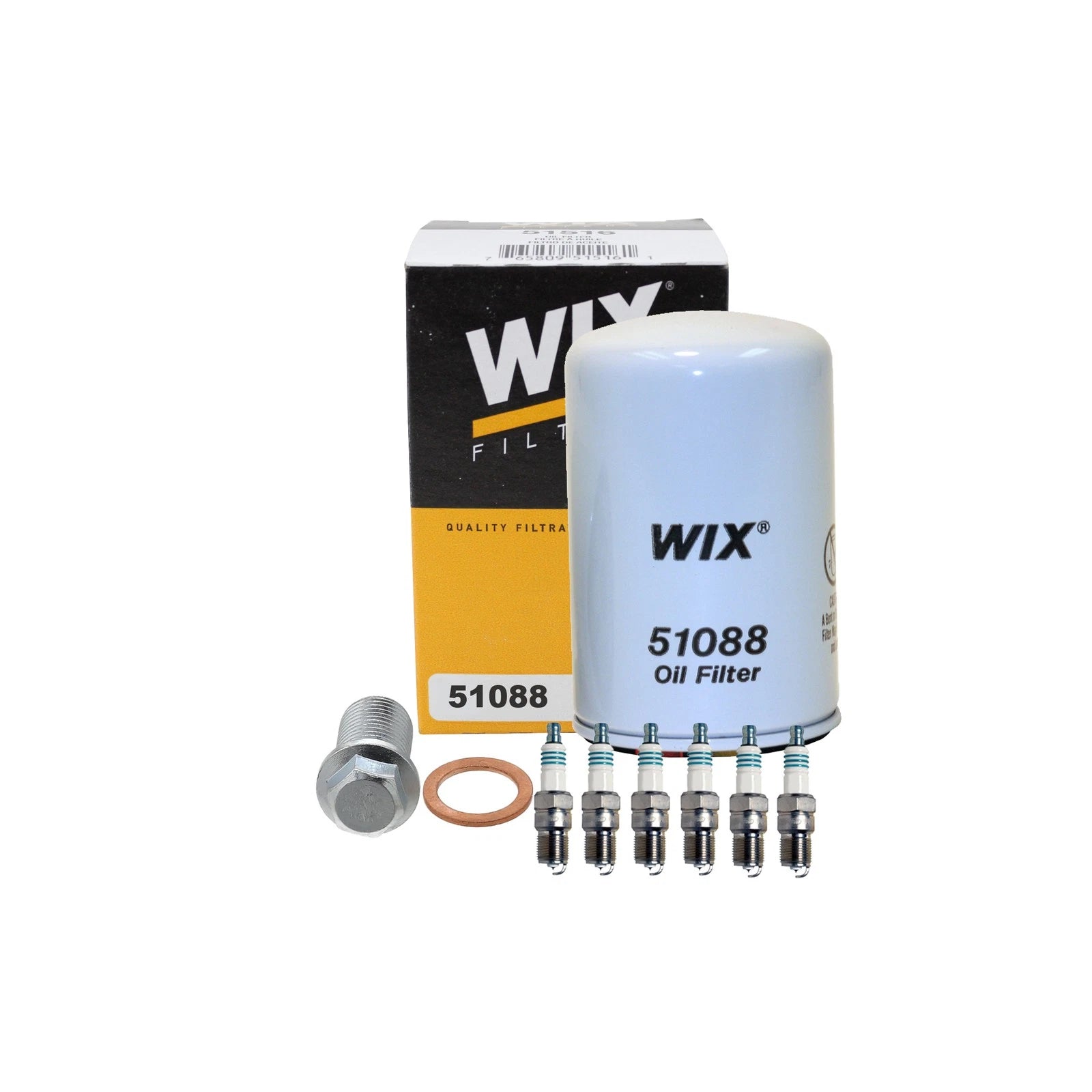 Wix Engine Oil Filter & Denso 6 Iridium Spark Plugs for Mercedes W124 300TE (1986–1995)