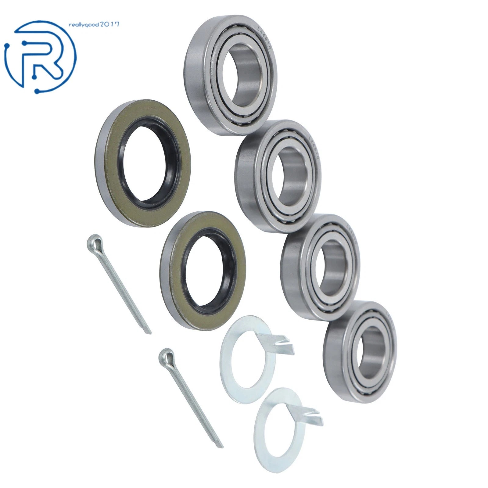 Set of 2 Trailer Axle Hub Wheel Bearing Kits L44643 L44610 (2000–2200 lbs)