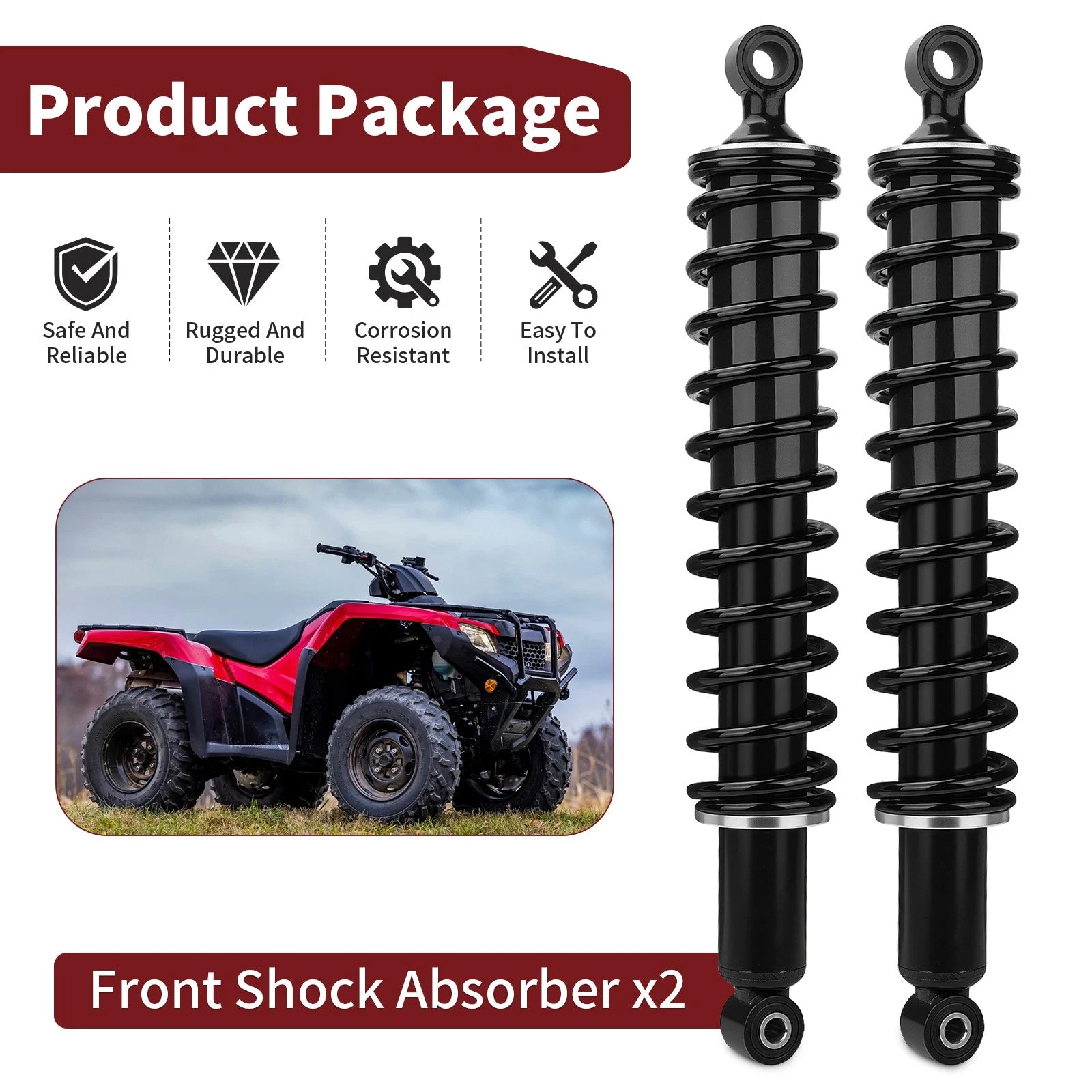 Front Shock Absorber for Honda Foreman Rubicon 500 TRX500FPA (2009–2014)