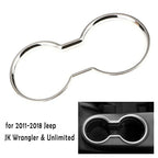 Cup Holder Cover Trim Silver Water Center Chrome Console for Jeep JK (2007���2018)