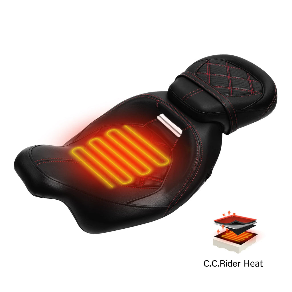 Heated Rider & Passenger Seats for Harley Road Street Glide (2009–2024)