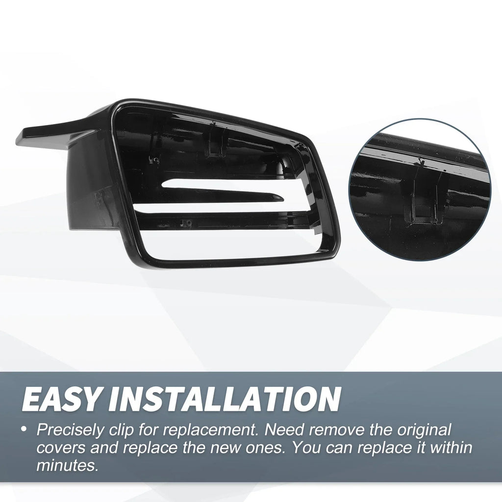 Gloss Black Rearview Mirror Cover Cap for Mercedes-Benz W176 W246 C117