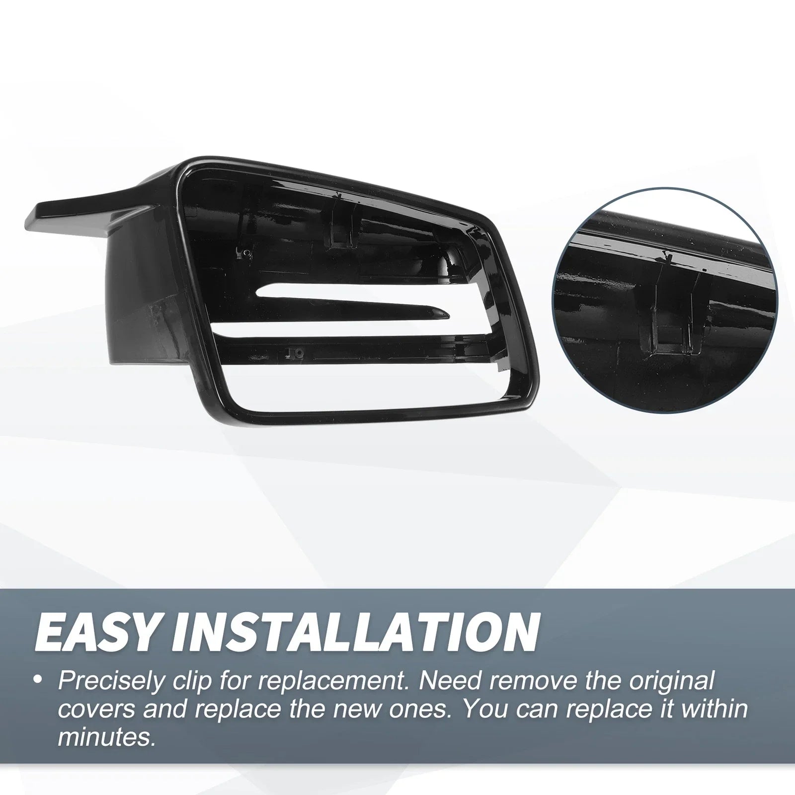 Gloss Black Rearview Mirror Cover Cap for Mercedes-Benz W176 W246 C117