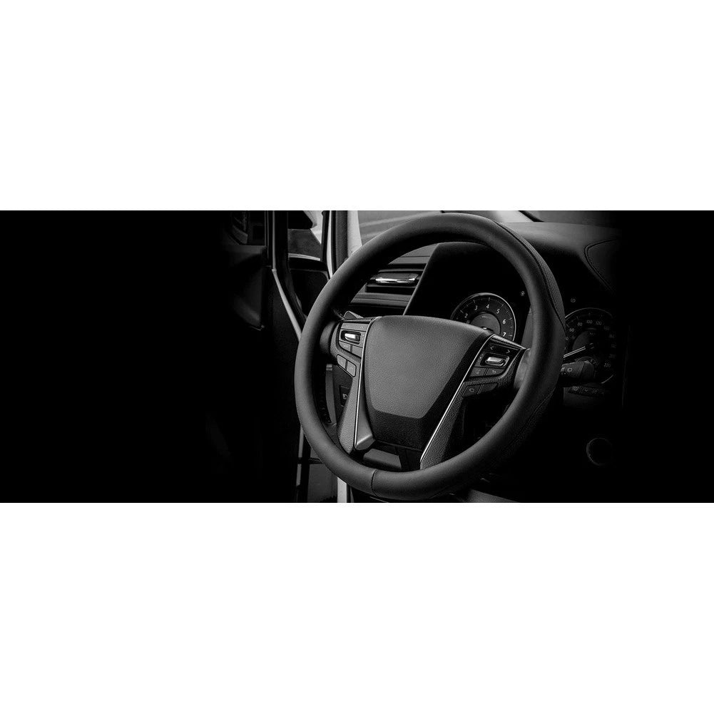Steering Wheel Cover for Most Vehicles (38cm, Synthetic Leather, Non-Slip Grip)