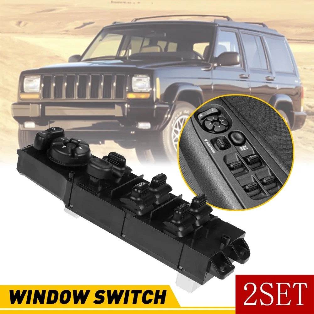 Set of 2 Master Power Window Door Switches for Jeep Cherokee (1997–2001)