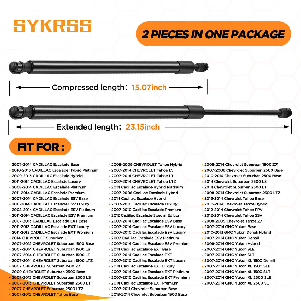 2x Rear Hatch Lift Support Struts Shocks for Chevy Suburban (2007–2014)