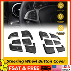 Black Steering Wheel Button Cover Trim for Mercedes A B GLA GLE CLA (2015–2018)