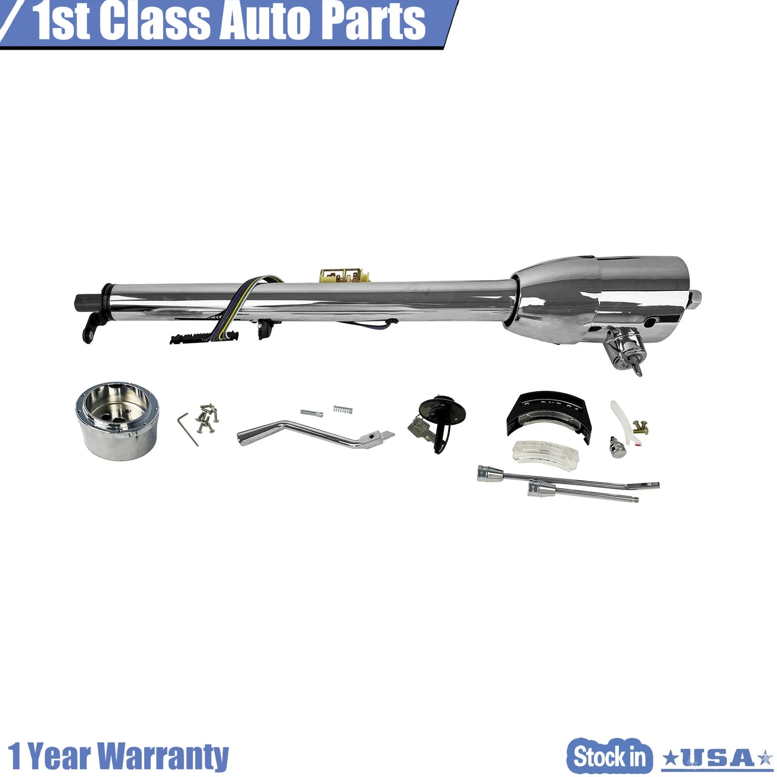 33" Chrome Tilt Steering Column for Chevy Pontiac (Automatic Shift)
