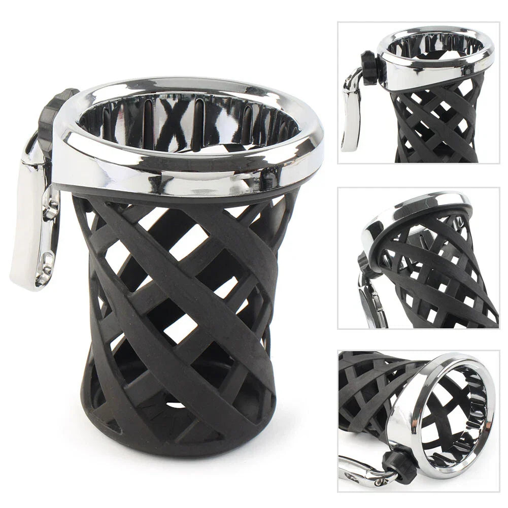 Universal Handlebar Cup Holder with Mesh Basket for Harley