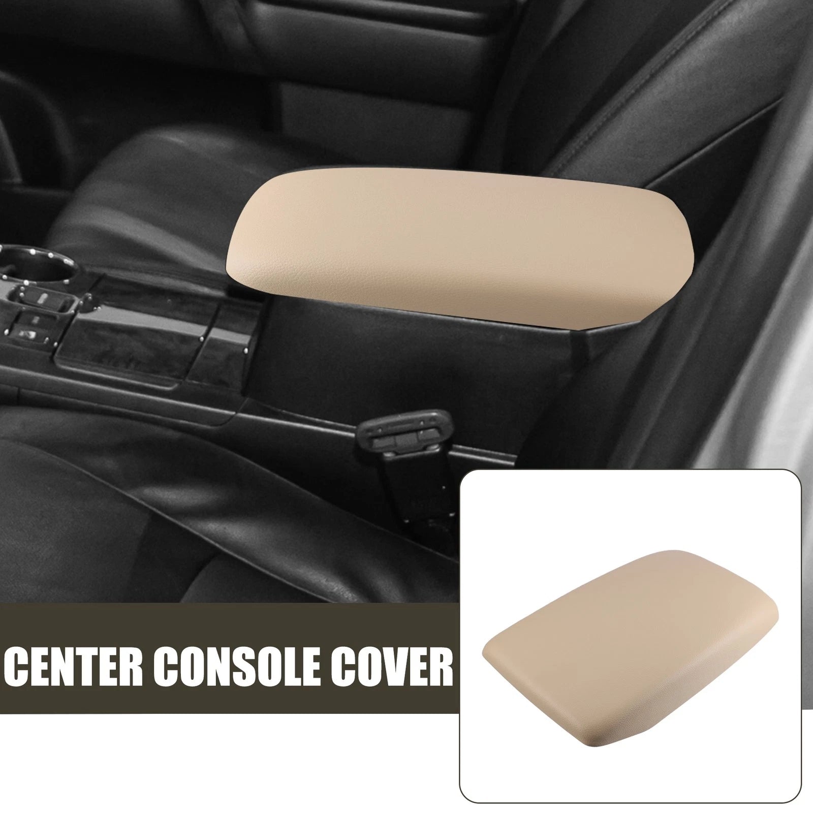 Center Console Armrest Cover for Toyota Highlander (2009–2014) Faux Leather Beige