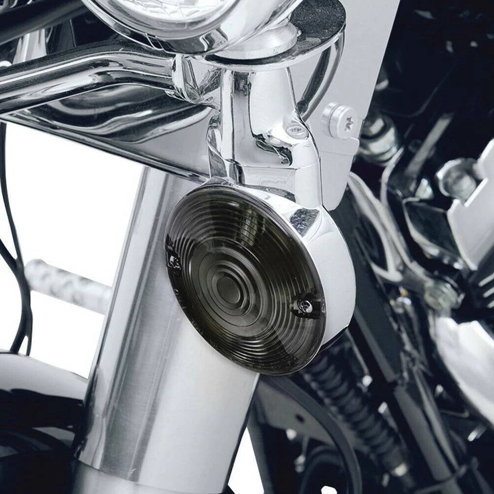 4X Smoked Turn Signal Light Lens Covers for Harley Touring (2014–2023)