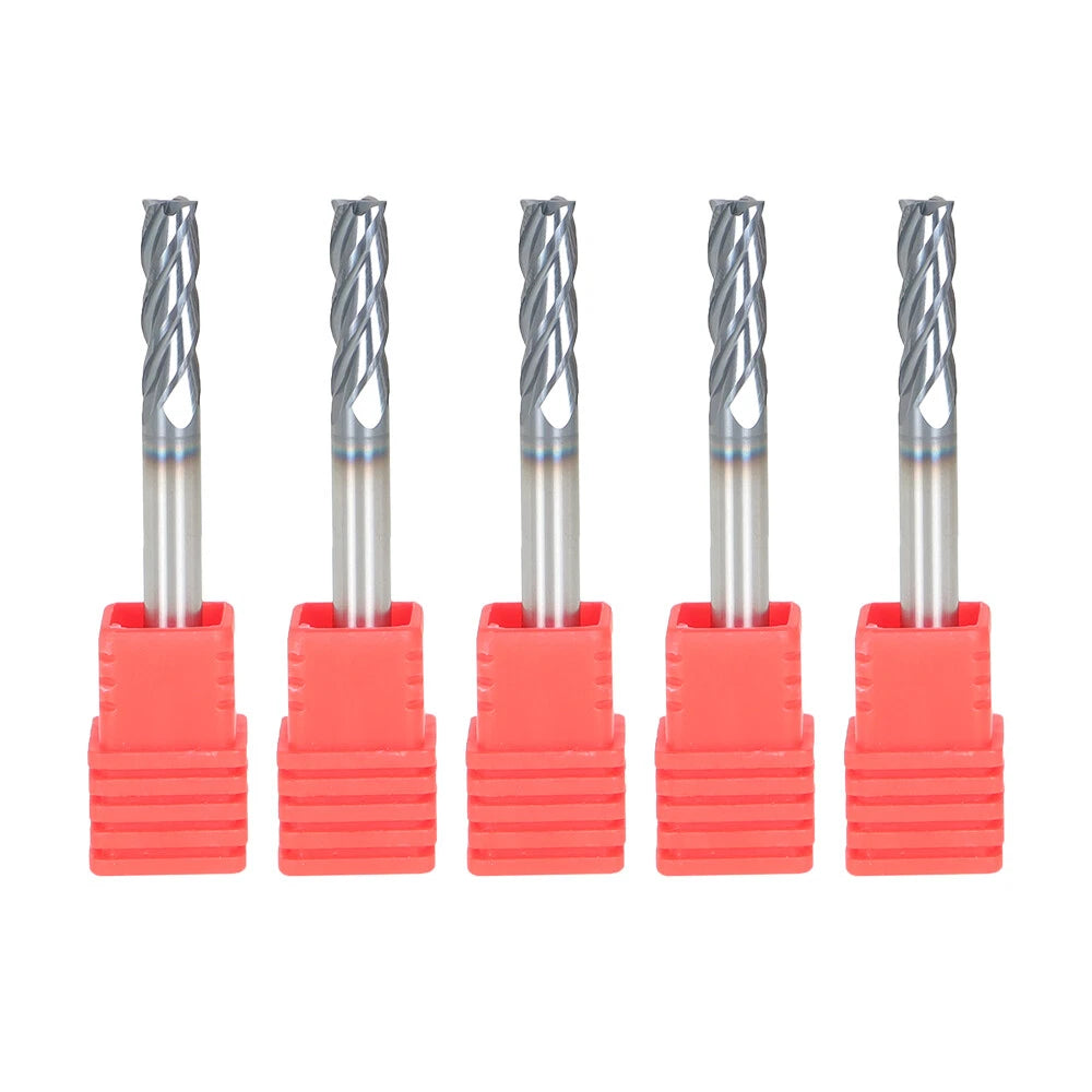 Set of 5 Carbide End Mills for Automotive Applications (3/16" Shank)
