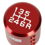 Shift Knob for Universal Fit (J2) - Aluminum Cylindrical Red with Adapters