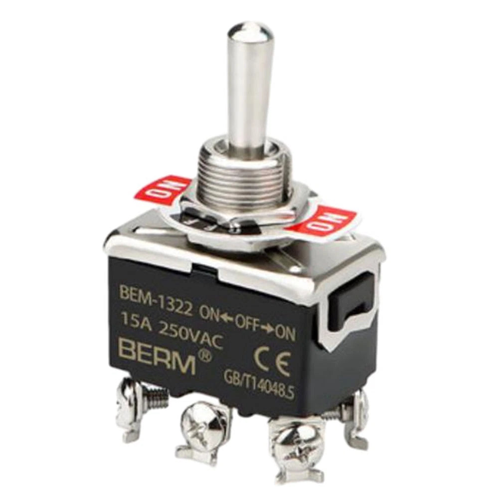 2X 12V 20A 6 Pin Toggle Switch for Universal Applications (Metal)