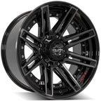 20" Gloss Black Wheel w/Brushed Face for 2000-05 Ford Excursion - RVO3166