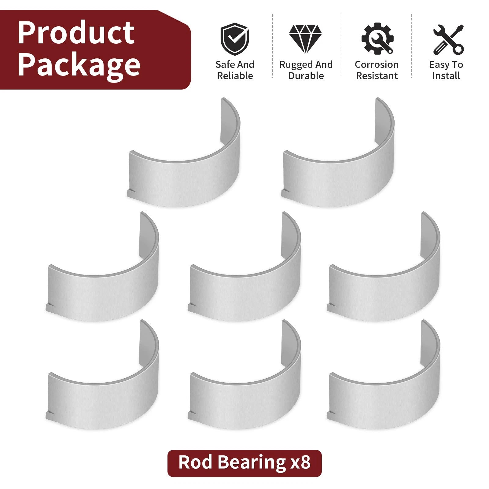 Set of 8 Rod Bearings for Yamaha 1800 FX VX VXS VXR FZR FZS HO SHO SVHO GP1800
