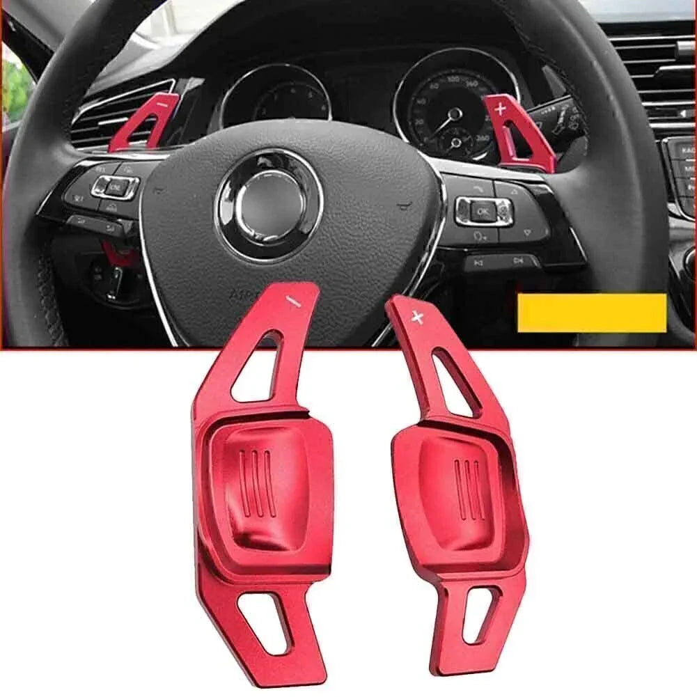 Red Steering Wheel Paddle Shifter Extensions for VW Tiguan Golf 7 Passat B8