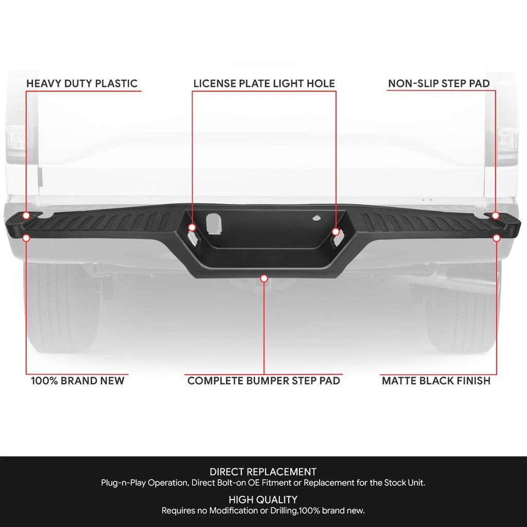 Rear Bumper Step Pad for Ford F-150 (2015–2020) OE Style Black