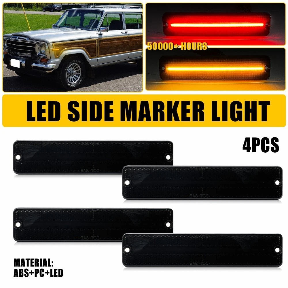 4PCS LED Side Marker Light for Jeep CJ6 (1972–1975) 5465790