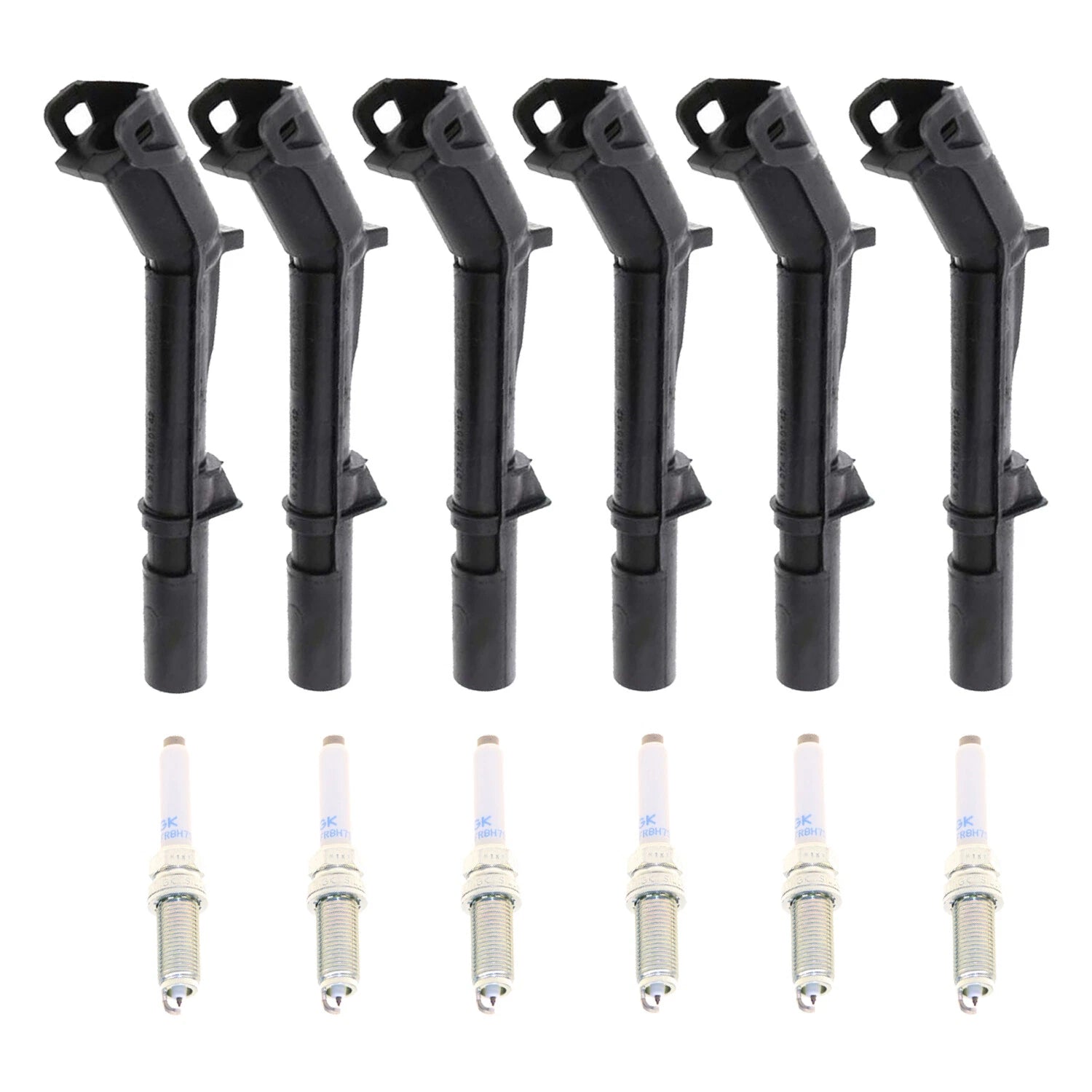 Set of 6 NGK Spark Plugs & Coil Boots for Mercedes M276 W166 R172 W205 W218 W238