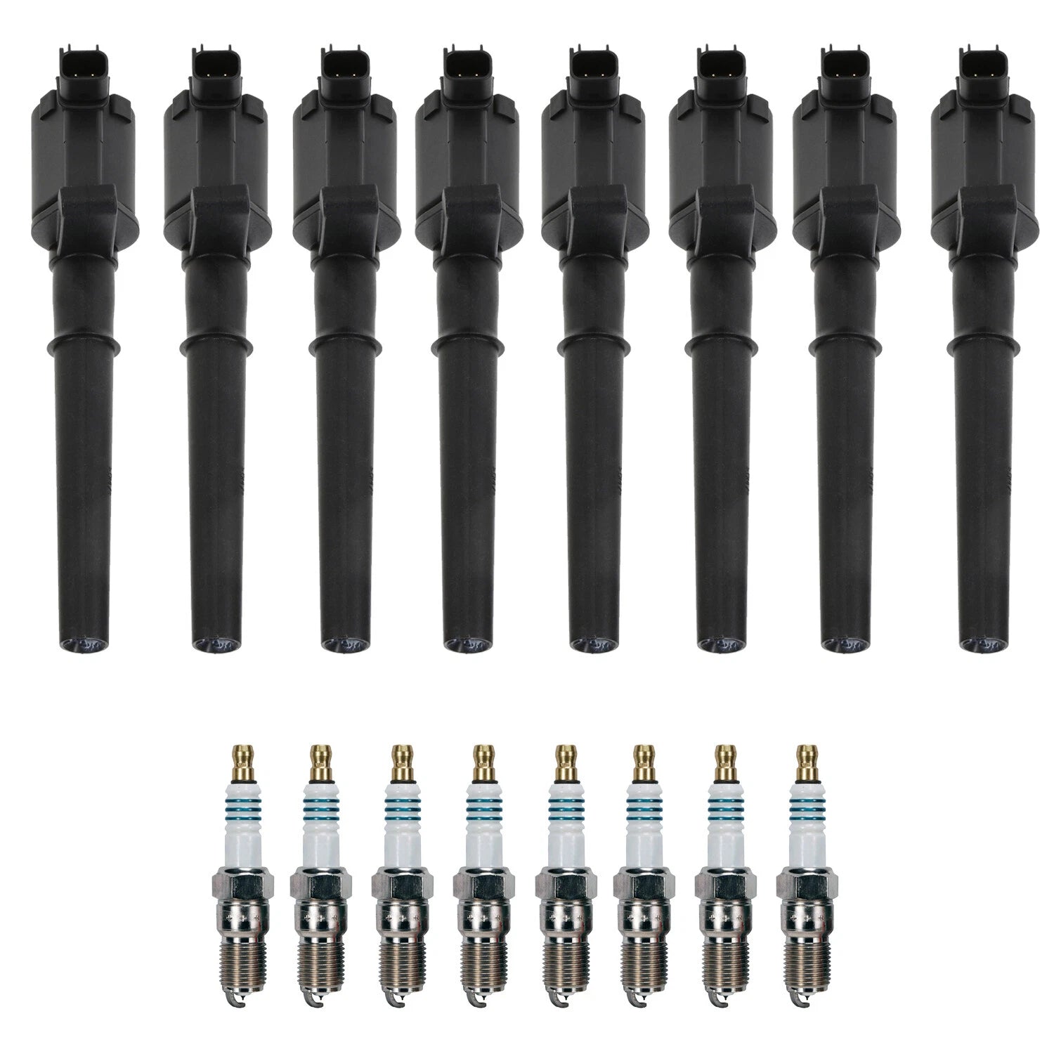 Set of 8 Ignition Coils & Iridium Spark Plugs for Ford Mustang GT
