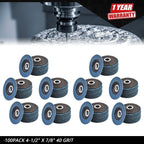 Set of 100 Zirconia Flap Discs 4-1/2" x 7/8" 40 Grit