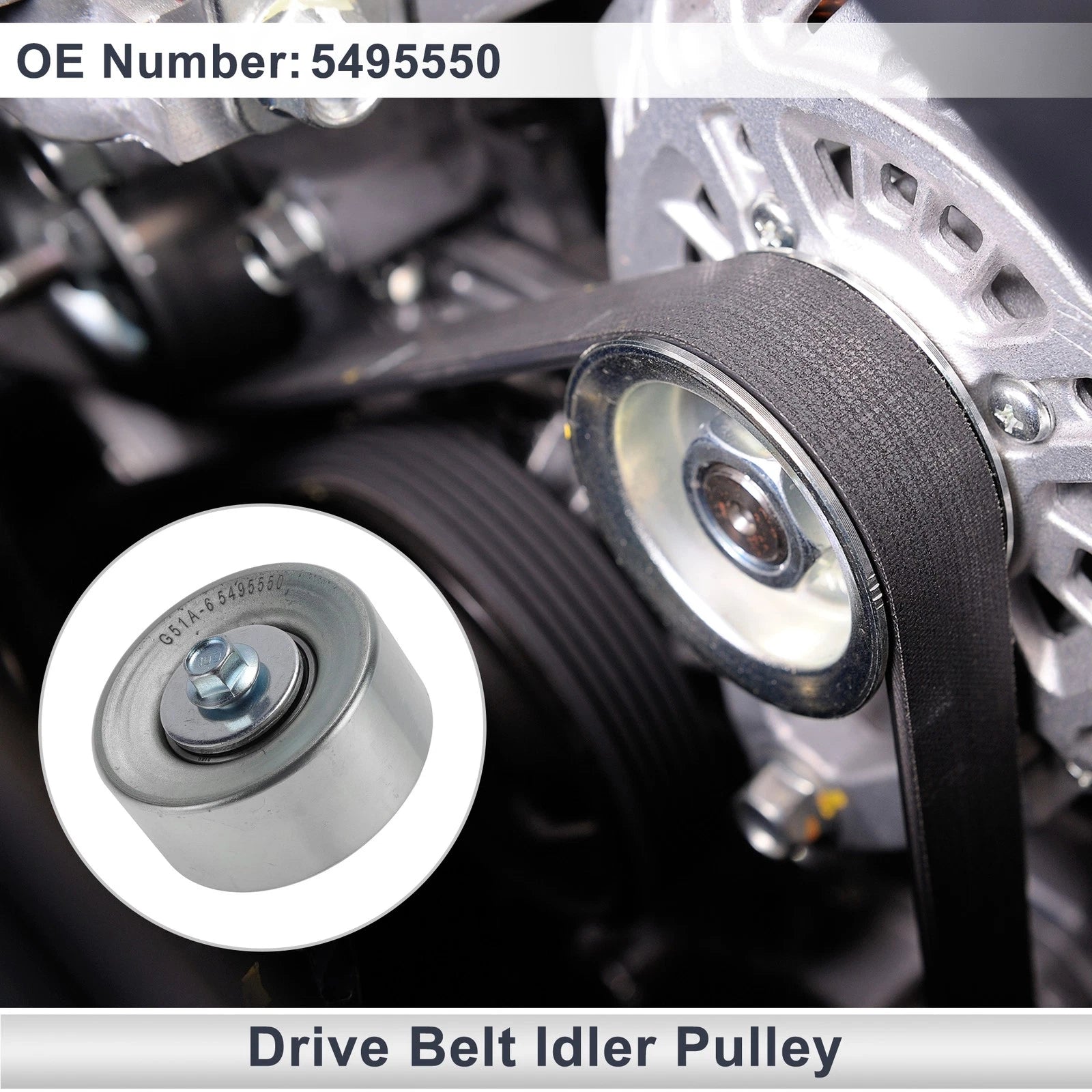 Drive Belt Idler Pulley for Buick Enclave 3.6L (2009–2013) No. 5495550 Steel