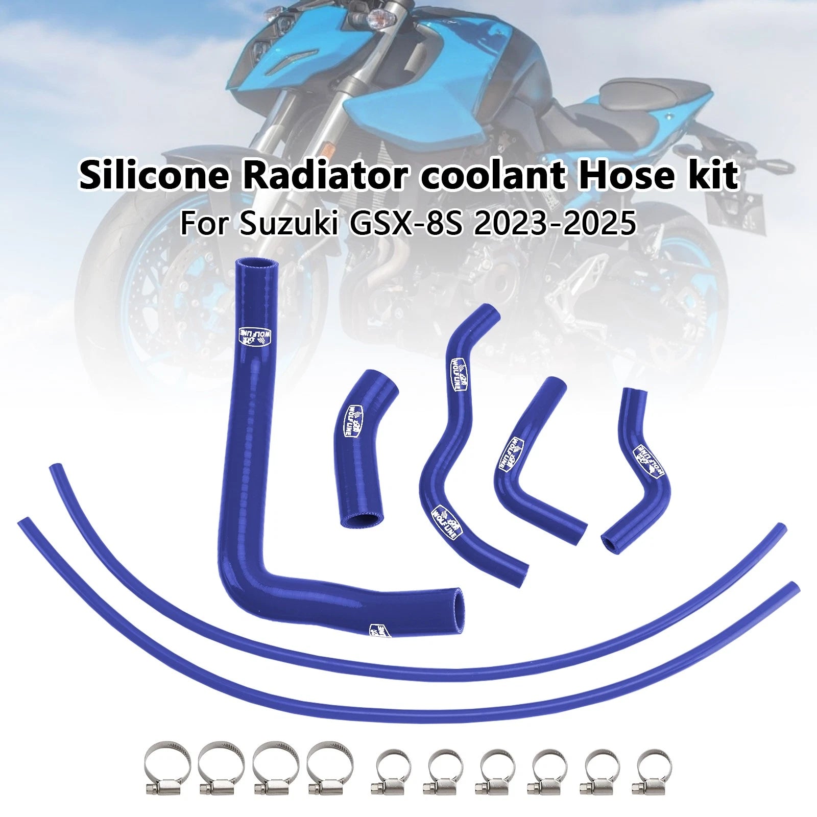 Silicone Radiator Coolant Hose for Suzuki GSX-8S (2023–2025) Blue