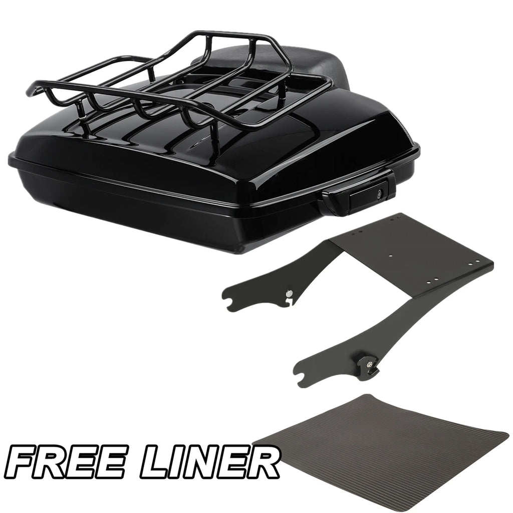 Black Razor Trunk Backrest Pad for Harley Touring (1997–2008)