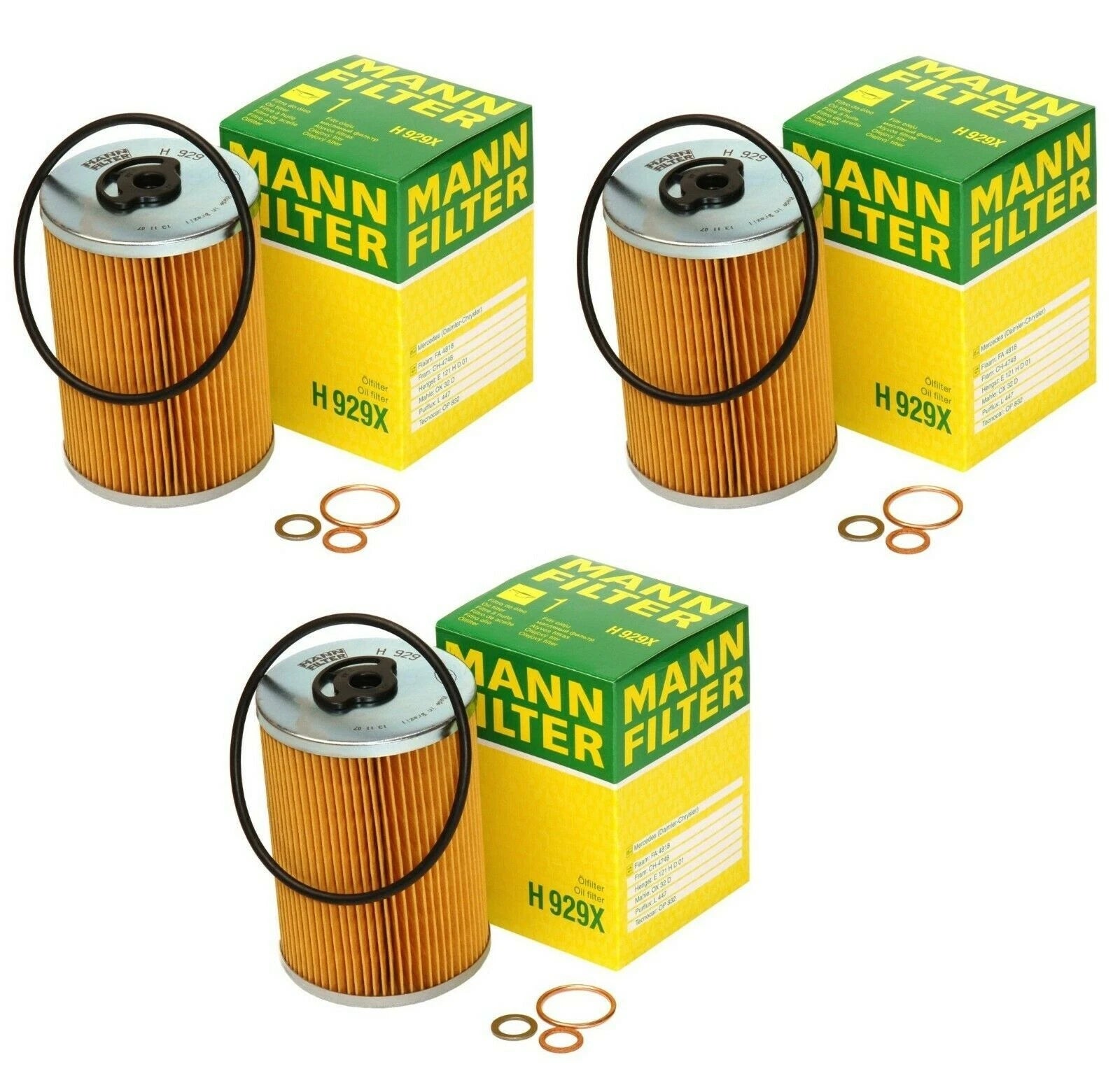 Set of 3 Engine Oil Filters for Mercedes R107 W108 W114 W116 W123