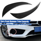 Carbon Look Front Bumper Canards for Benz C-Class AMG-Line W205 (2015–2019)