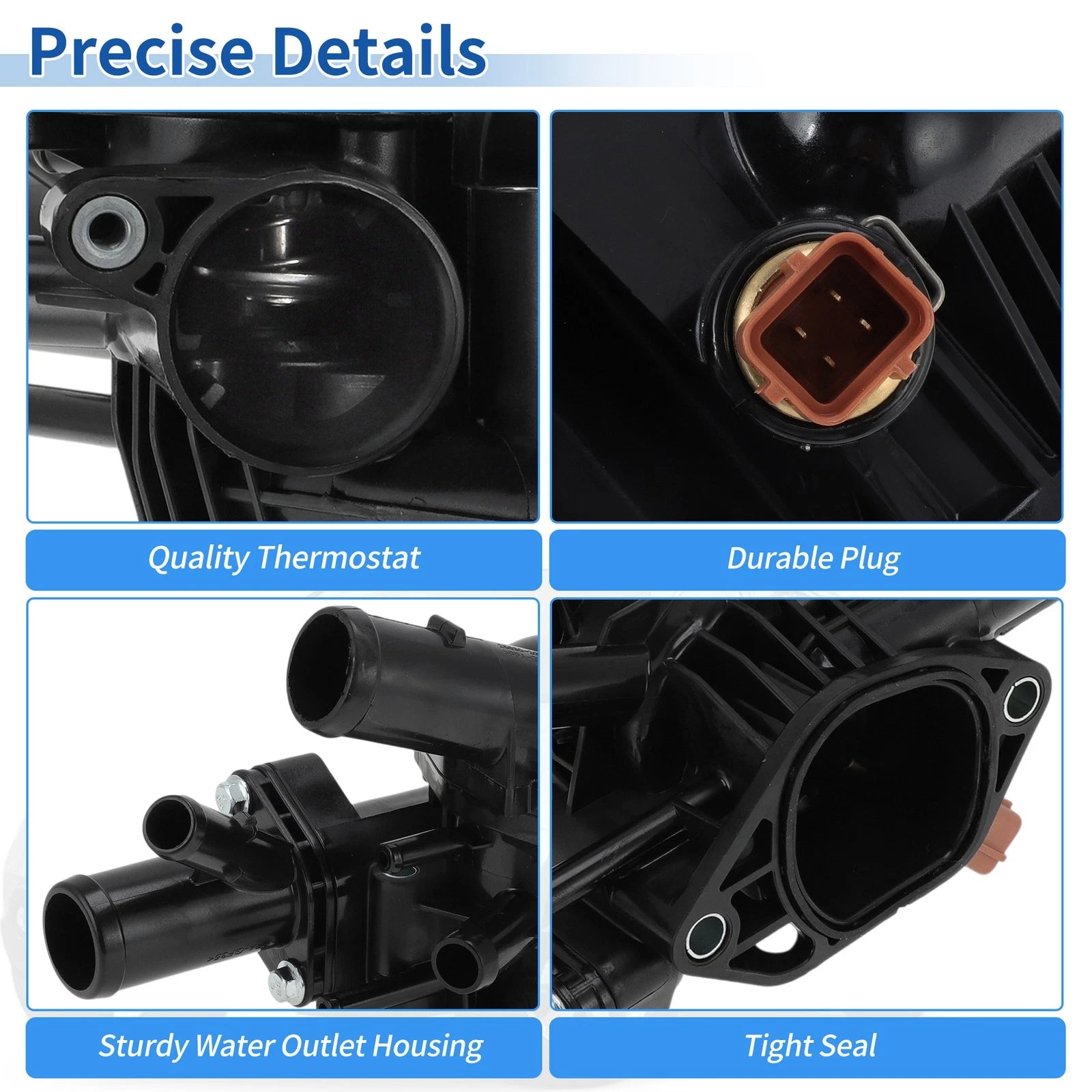 Coolant Thermostat Housing Assembly for Hyundai Santa Fe (2019–2020) Sonata (2015–2019) 2.4L