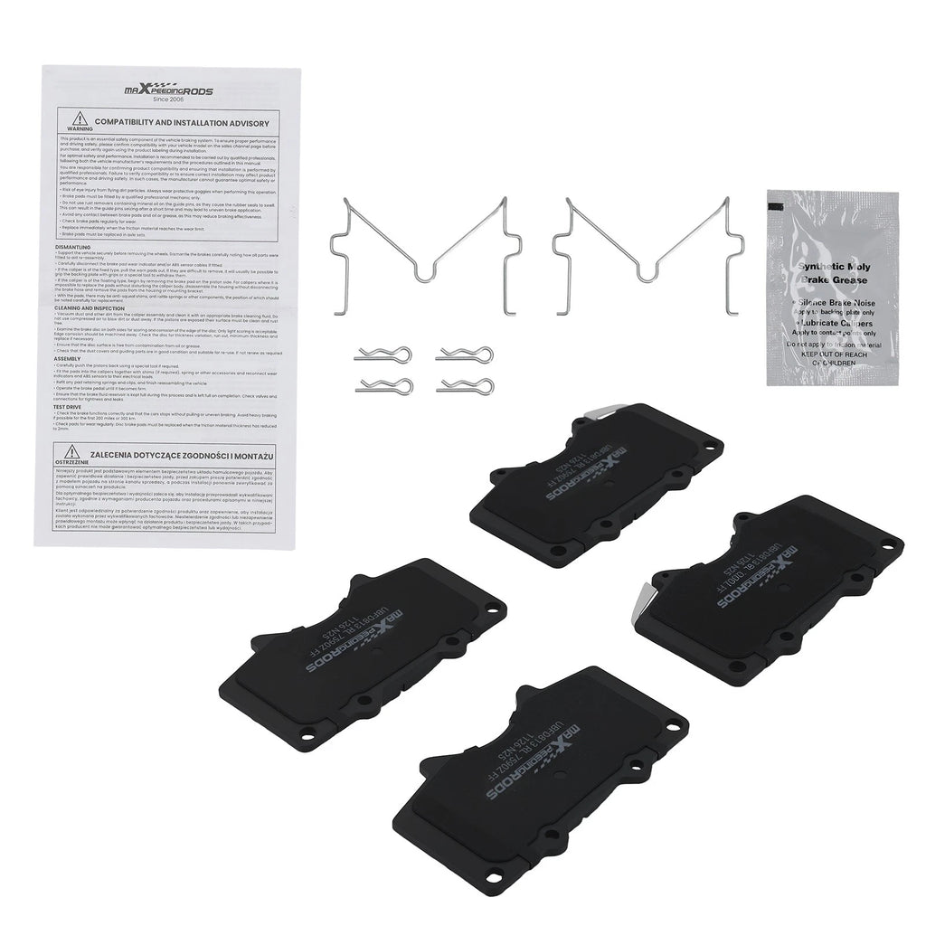 Front Ceramic Brake Pads Kit for Toyota Sequoia Tacoma (2001-2023)