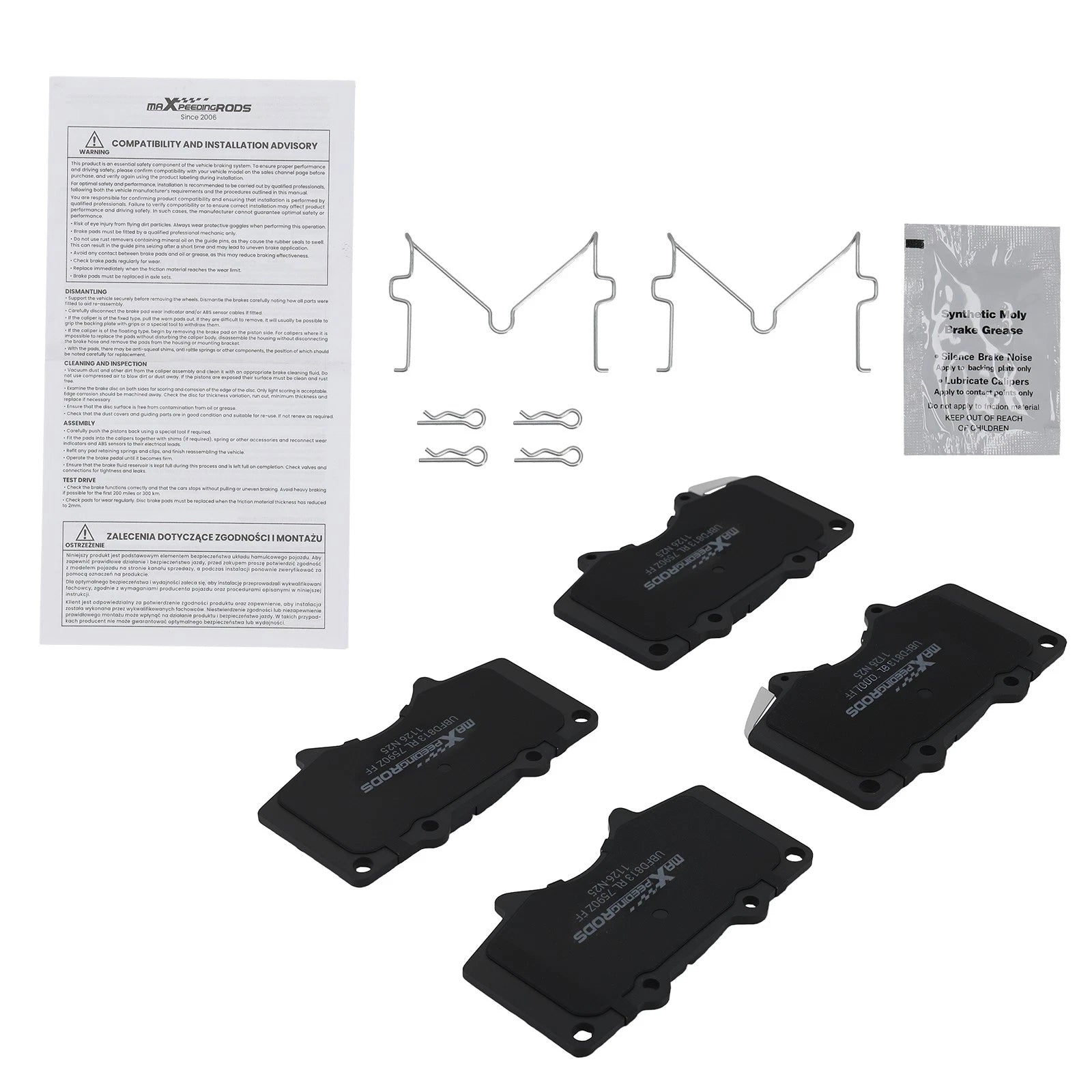 Front Ceramic Brake Pads Kit for Toyota Sequoia Tacoma (2001-2023)