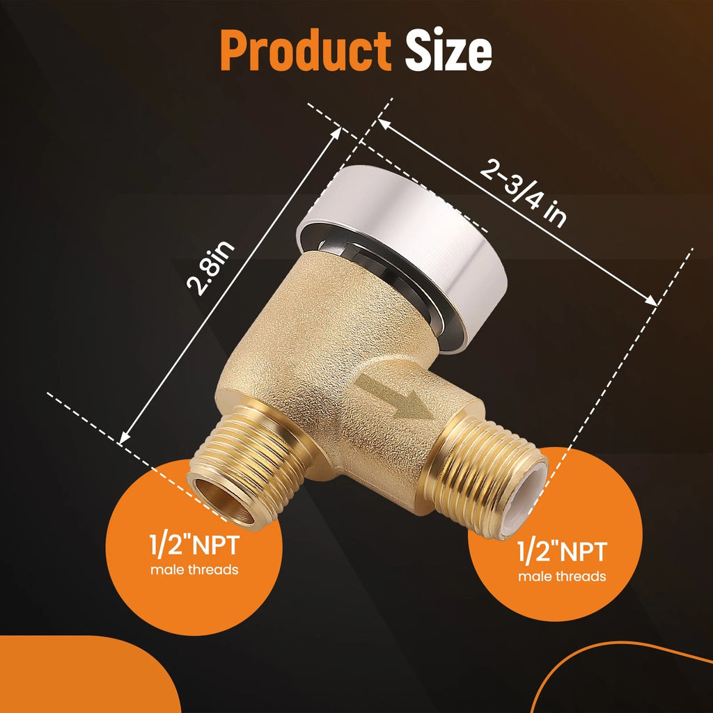 Brass RV Camper Black Tank Vacuum Breaker Check Valve for 571-VAC-CHK-A (2012–2014)