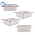 Set of 4 Steam Table Hotel Pans with Lid 4" Deep for Standard Utensils