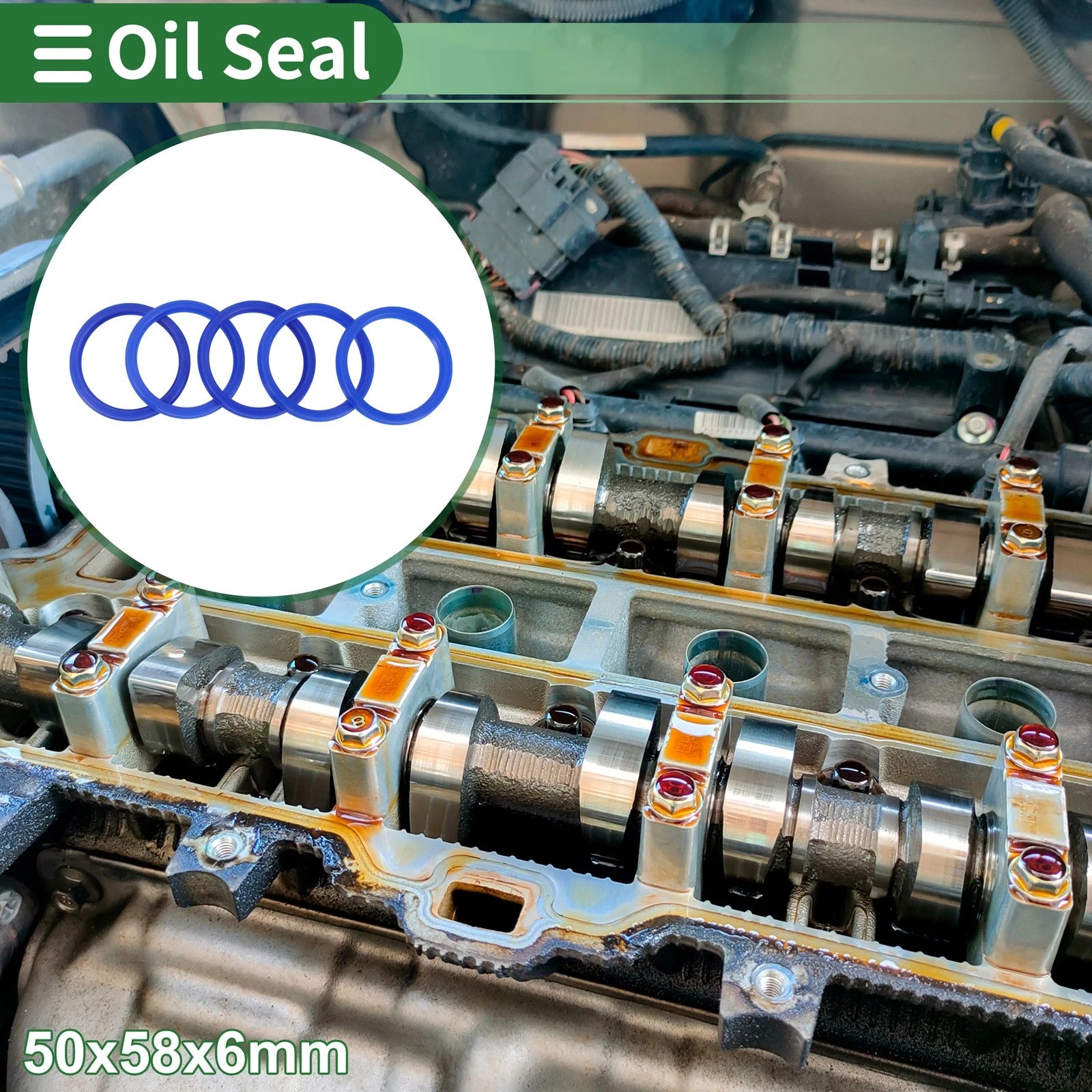 Set of 5 Oil Seal Rotary Shaft Seal 50x58x6mm for Various Models